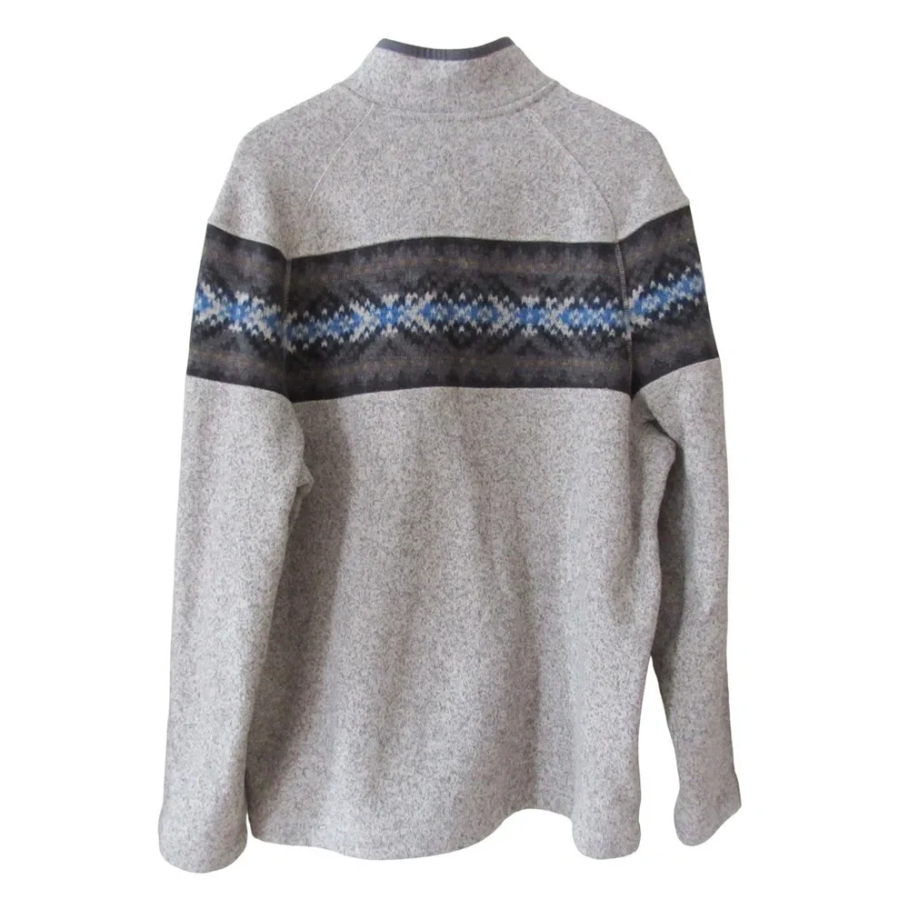 Koppen Mens Gray Quarter Zip Pullover Sweatshirt XL Fleece Warm Outdoors Winter